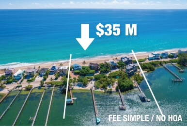 $35M Jensen Beach oceanfront fee simple no HOA