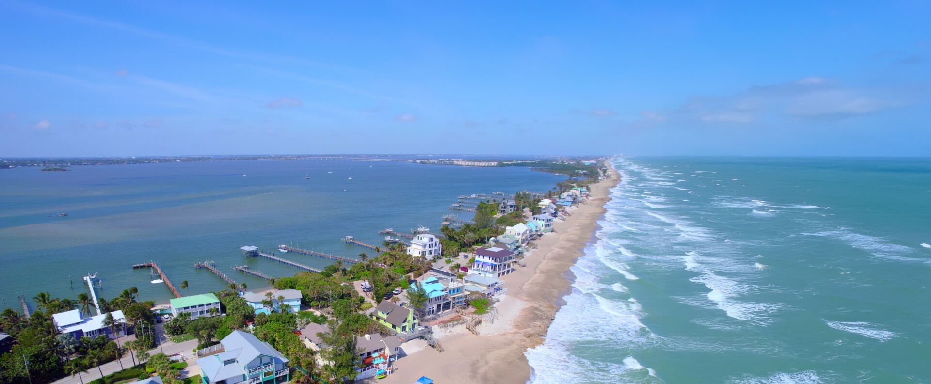 Aerial view of Stuart Florida oceanfront